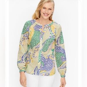 Talbots Women's Floral Button-Front Blouse in Multi Size XS